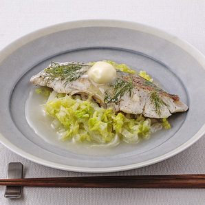 ふんわり白身魚と白菜の醗酵バター蒸し